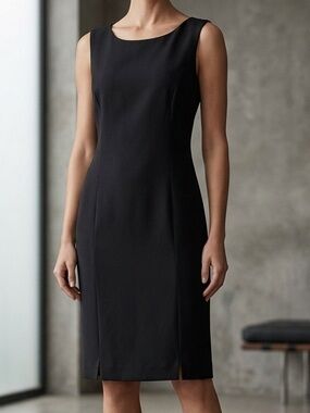 Classic Black Sleeveless Sheath Dress